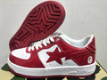 BAPE STA Low-Top Sneakers – Deep Red/White