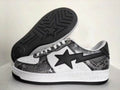 BAPE STA Snakeskin-Pattern Low-Top Sneakers – Silver/Black/White