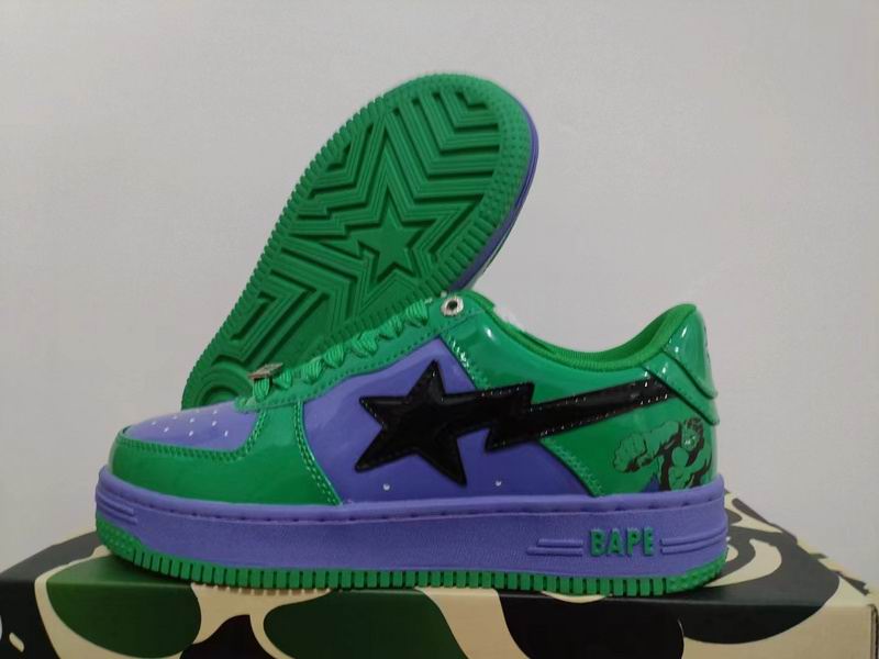 BAPE STA Low Green & Purple Sneakers